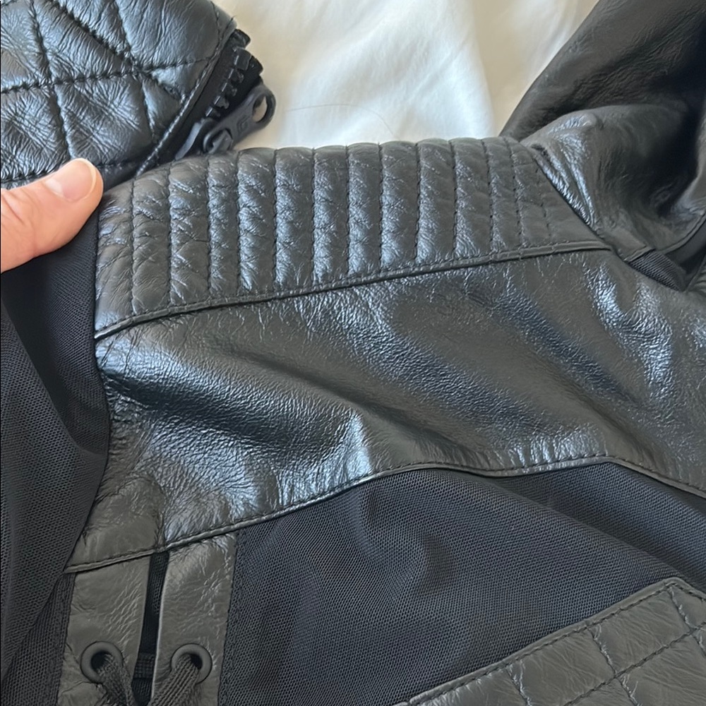 Blanc Noir x Carbon38 Voyage Hooded Moto Jacket - Picture 15 of 15